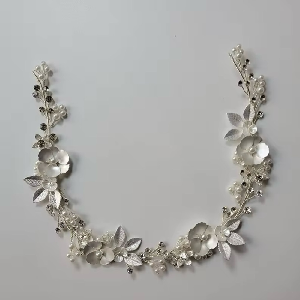 Wedding / bridal / formal Crystal Pearls Floral Leaf hair vine tiara